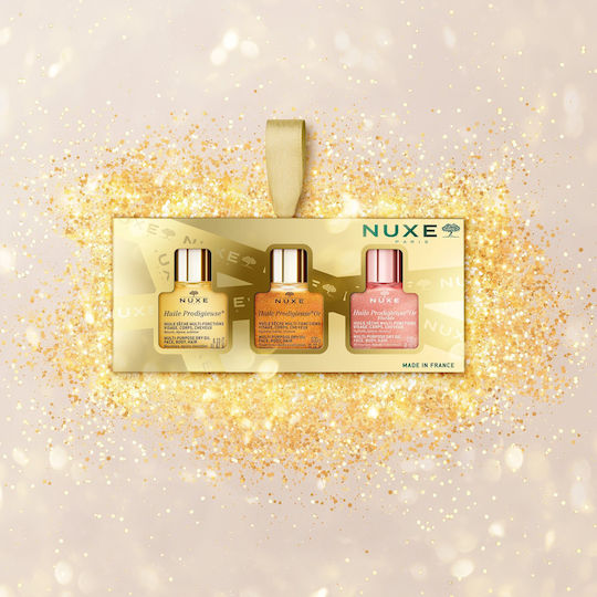 Nuxe Huile Prodigieuse Skin Care Set for Moisturizing & Brightening 3pcs