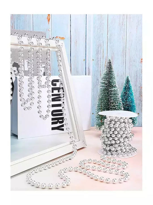 Christmas Garland Beads 5m Silver Decorative Chain