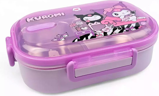 Cutie de Prânz Inoxidabilă pentru Copii cu Două Compartimente și Lingură Kuromi