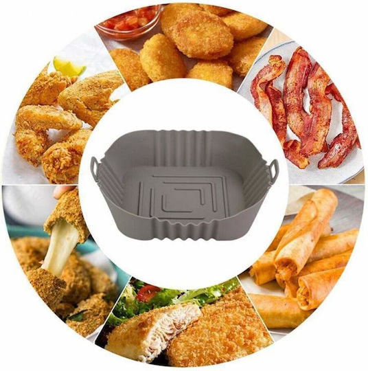 Siks Covoraș de Protecție din Silicon pentru Air Fryer Universal pentru Prăjire Coacere Reutilizabil Pătrat Gri