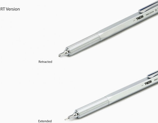 Twsbi Precision Retractable Mechanical Pencil Matt Silver 4711467440891 Nibs 0.5mm