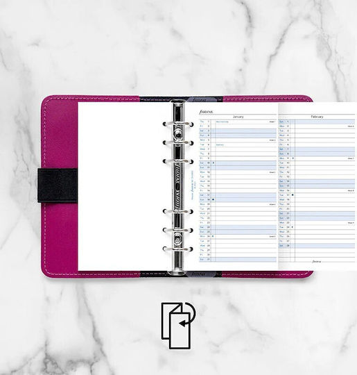 Filofax Personal Lunar Refil jurnal 2026 Alb 9.5x17.1cm