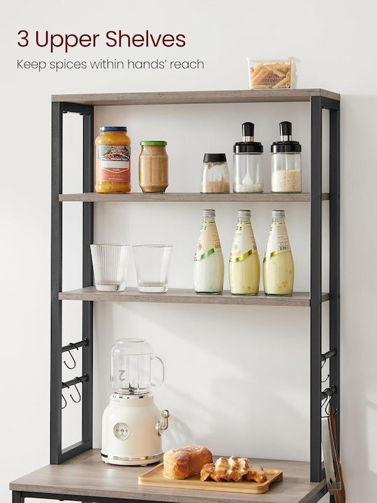 Vasagle Kitchen Rack Metal Gray 40x40x60cm