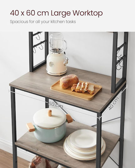 Vasagle Kitchen Rack Metal Gray 40x40x60cm