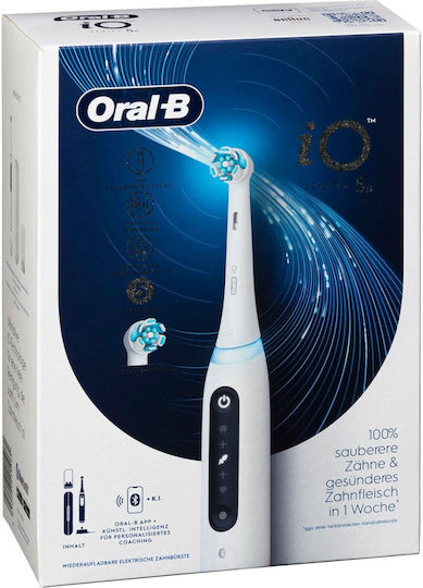 Oral-B IO Series 5 Electric Toothbrush with Timer, Pressure Sensor, and Travel Case White