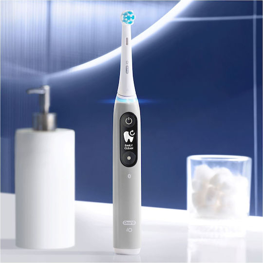 Oral-B iO Series 6 Electric Toothbrush with Timer, Pressure Sensor, and Travel Case Gray Opal