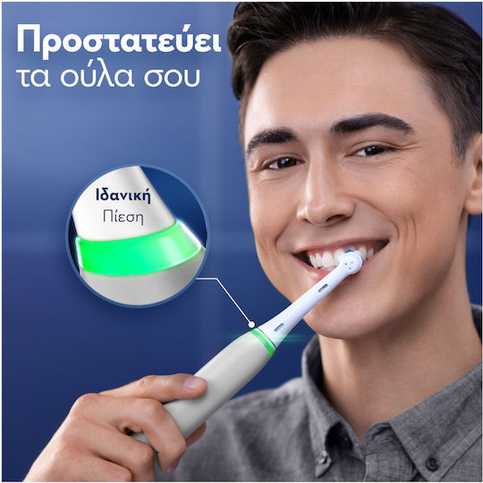 Oral-B iO Series 6 Electric Toothbrush with Timer, Pressure Sensor, and Travel Case Gray Opal