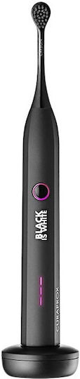 Curaprox Hydrosonic Black is White Periuță de dinți electrică cu Husă de Călătorie Neagră