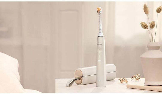 Philips Sonicare DiamondClean 9900 Electric Toothbrush with Pressure Sensor and Travel Case Beige