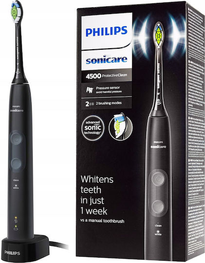 Philips Sonicare ProtectiveClean 4500 Elektrische Zahnbürste mit Timer und Drucksensor Schwarz