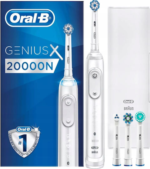 Oral-B Genius X 20000N Electric Toothbrush with Pressure Sensor and Travel Case White