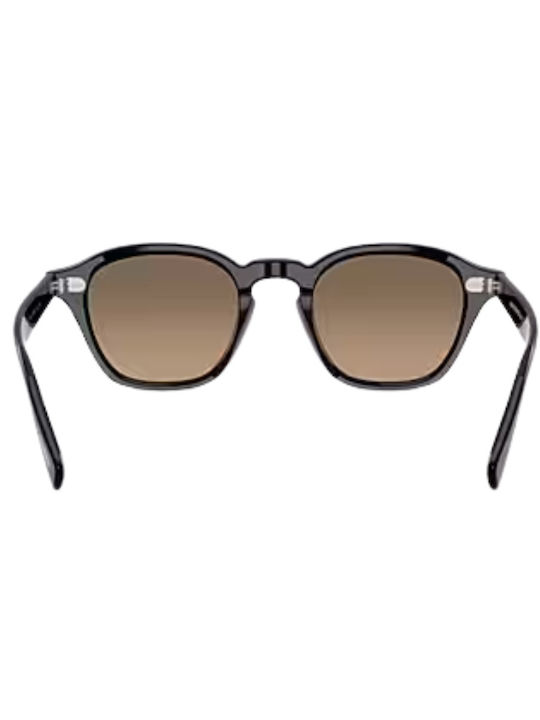 Oliver Peoples Unisex Sunglasses with Black Plastic Frame and Brown Gradient Polarized Lens