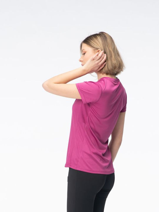 Women's Athletic T-shirt Fast Drying with Sheer Purple