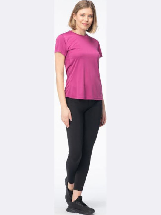 Women's Athletic T-shirt Fast Drying with Sheer Purple