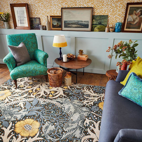 Morris & Co Seaweed Handmade Rug Rectangular Teal