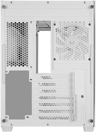 Rampage Loopy Геймърско бюро Midi Tower Компютърна кутия със страничен прозорец и ARGB осветление Бял