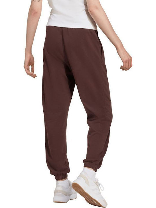French Terry Ψηλόμεσο Παντελόνι Φόρμας Brown