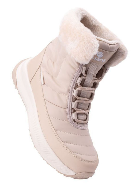Damenstiefel mit Pelz Beige