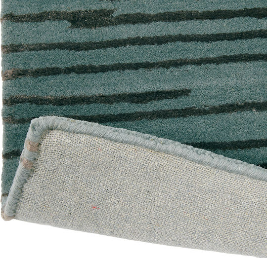 Florence Broadhurst Slub Handgefertigt Teppich Rechteckig Synthetisch,Polyester/Cotton/Leather Charcoal