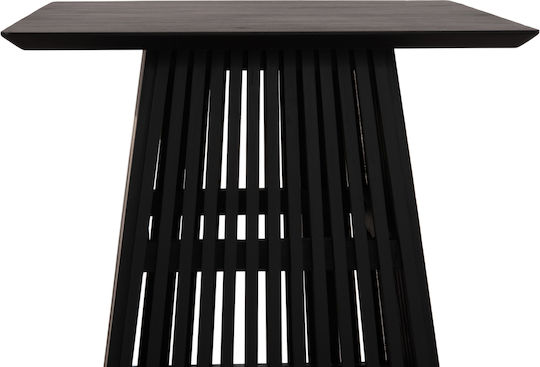 Frantz Platz Tisch Speisesaal Holz mit Metallgestell Black Velvet-Black Metal 80x80x78cm