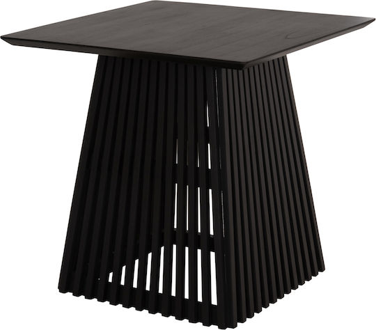 Frantz Platz Tisch Speisesaal Holz mit Metallgestell Black Velvet-Black Metal 80x80x78cm