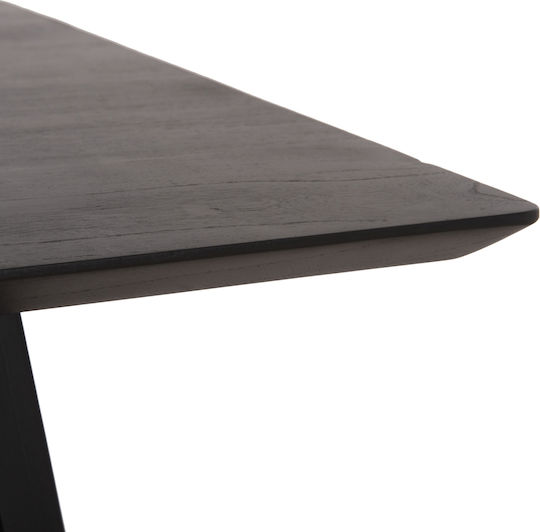 Frantz Platz Tisch Speisesaal Holz mit Metallgestell Black Velvet-Black Metal 80x80x78cm