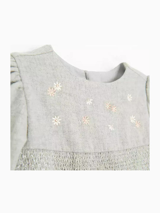 Children's Dress Long Sleeve Set with Tights Gray