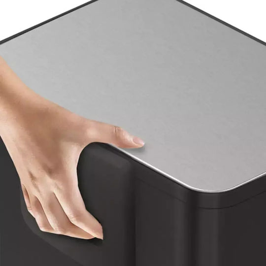 Eko Marina Waste Bin from Inox Steel with Pedal Black 30lt