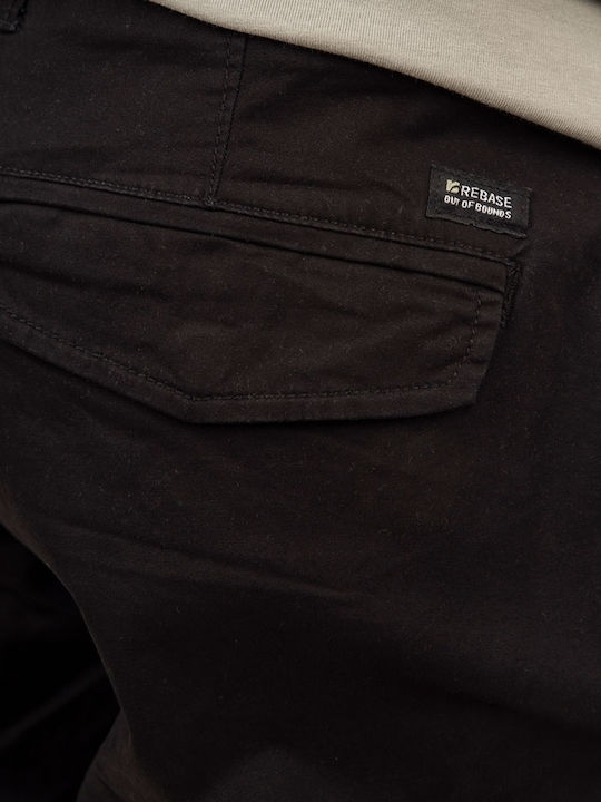 Trousers Cargo Elastic in Regular Fit Black