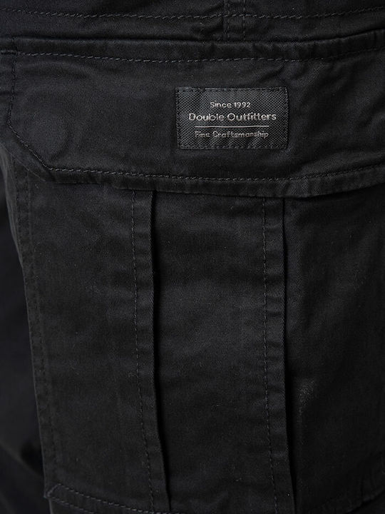 Trousers Cargo Elastic in Regular Fit Black
