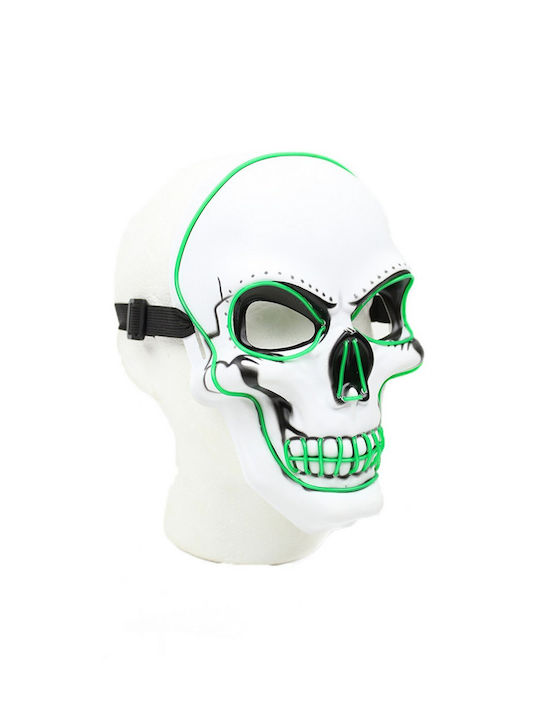 Carnival Mask Full Face Skeleton With Light