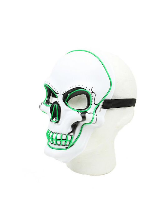 Carnival Mask Full Face Skeleton With Light