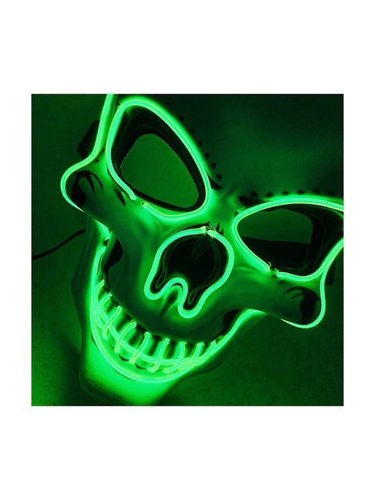 Carnival Mask Full Face Skeleton With Light