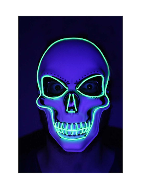 Carnival Mask Full Face Skeleton With Light