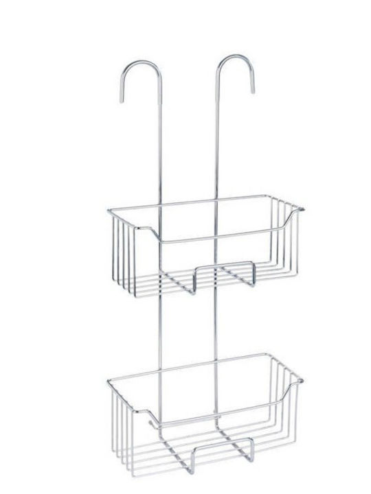 Wenko Milo Wall Mounted Bathroom Shelf Metallic 55x25x14cm Silver