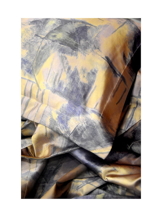 Decotelia Kissenbezug Oxford Blue-gold 50x70cm.