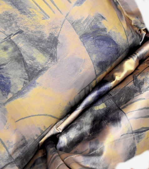Decotelia Pillowcase Oxford Blue-gold 50x70cm.