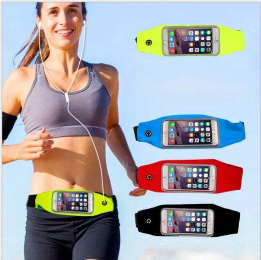 Waterproof Running Pocket Sport Gym Case Bag Pouch Cover Waist Belt Mobile Phone Case Up To 6.00" Black