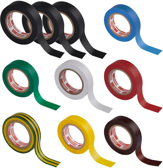 Insulation Tape 15mm x 10m 10 Pieces PVC Multicolour