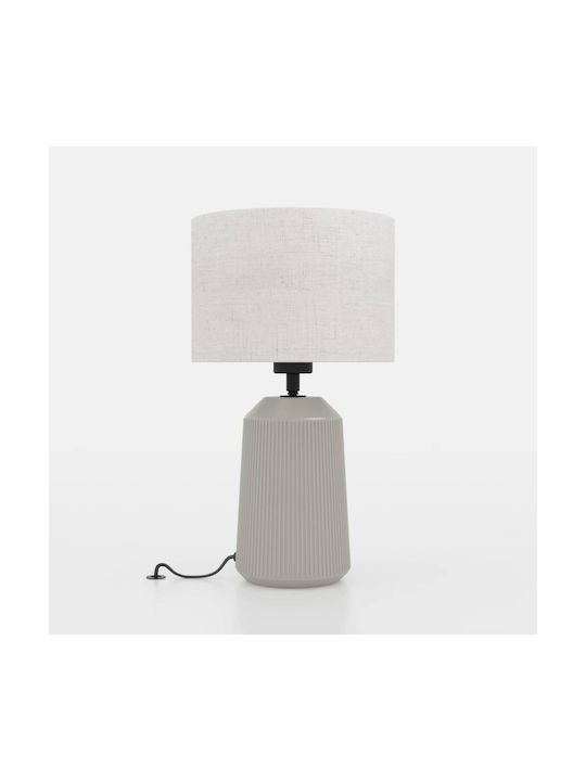 Eglo Table Lamp for Socket E27 with White Shade and Beige Base