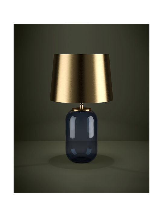 Eglo Cuite Metal Table Lamp for Socket E27 with Gold Shade and Blue Base
