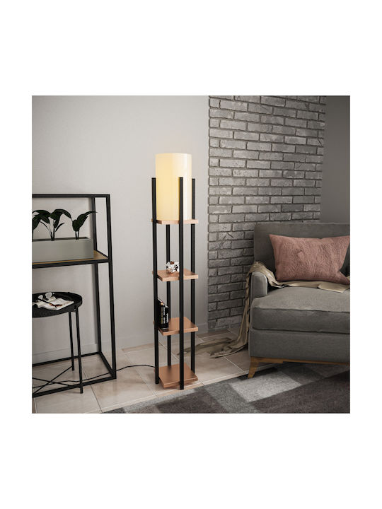 Opviq Shelf Lampa de podea Î130xL25cm. cu Soclu pentru Bec E27 Negru