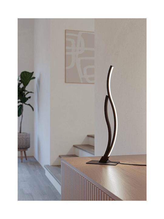Eglo Decorative Table Lamps Grisolia Curved Table Lamp Room Decor Bedroom Living Room Lamp Made of Metal and Plastic in Black and Neutral White H 45.5 Cm