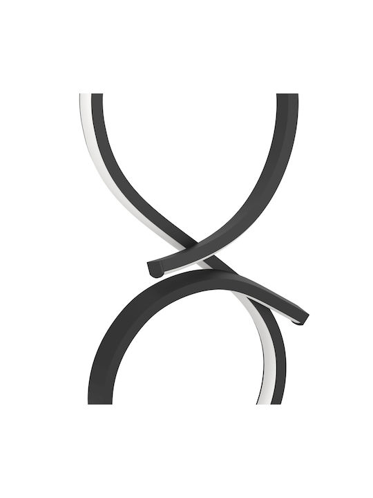 Eglo LED Nightstand Lamp Serpins Curved Decorative Table Lamp Room Decor Living Room Nightstand Light Made of Metal in Black Plastic in White Warm White Height 40.5 cm