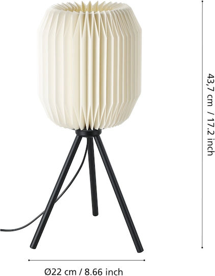 Eglo Belgrave Table Lamp Japanese Nightstand Lamp Made Black Metal White Paper Room Decor Bedroom Fsc Tripod Table Light E27 Socket