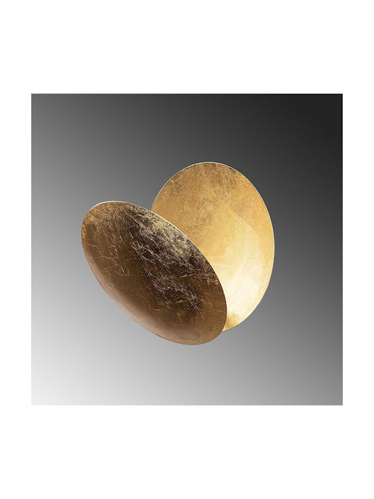 Opviq Wall Lamp with Integrated LED and Warm White Light Gold 25x25x16cm