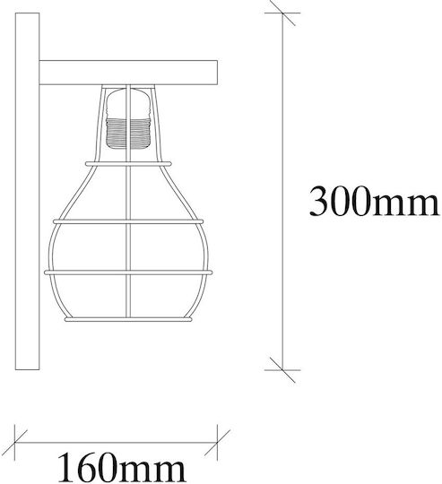 Opviq Lumină de Perete cu Soclu E27 Maro 16cm