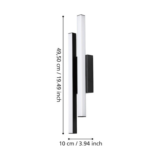 Eglo Serricella Wall-Mounted Outdoor Ceiling Light LED IP55 with Warm White Light 10x49.5εκ.