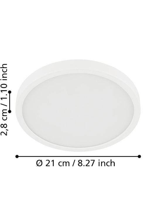 Eglo Fueva 5 Rund Draußen LED Panel 16.5W mit Warmes Weiß Licht 3000K