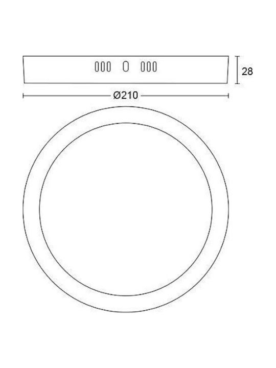 Philips Magneos Round Outdoor LED Panel 12W with Warm White Light 2700K 21cm